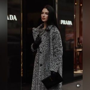 ZARA NEW FAUX FUR ANIMAL PRINT COAT